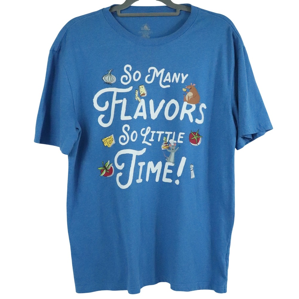 Disney Parks Ratatouille So Many Flavors, So Little Time! Blue Shirt Sz Medium